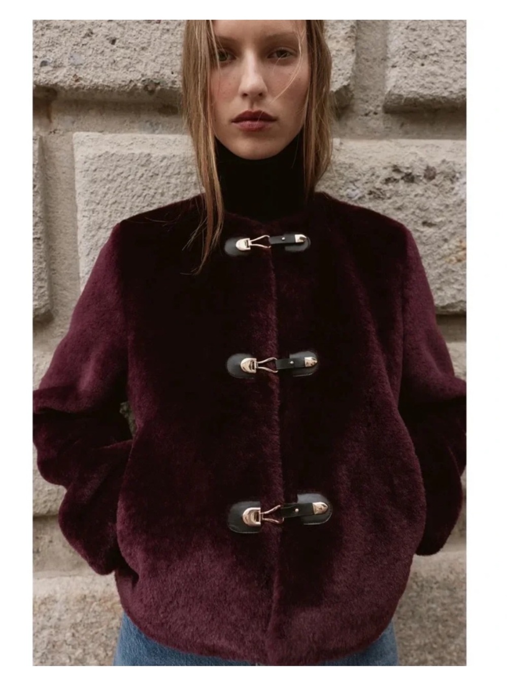 Zara Faux Fur Toggle Jacket